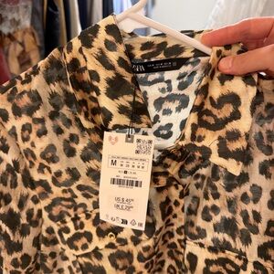 Zara Animal Print Blouse